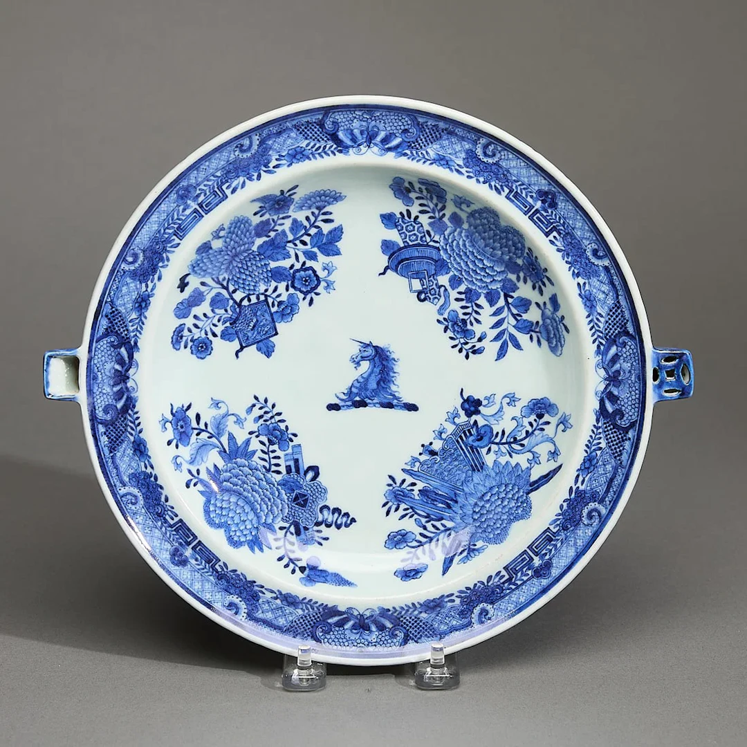 Chinese Export Crested Hot Water Dish - Beale