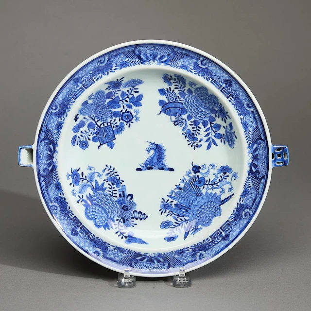 Chinese Export Crested Hot Water Dish - Beale