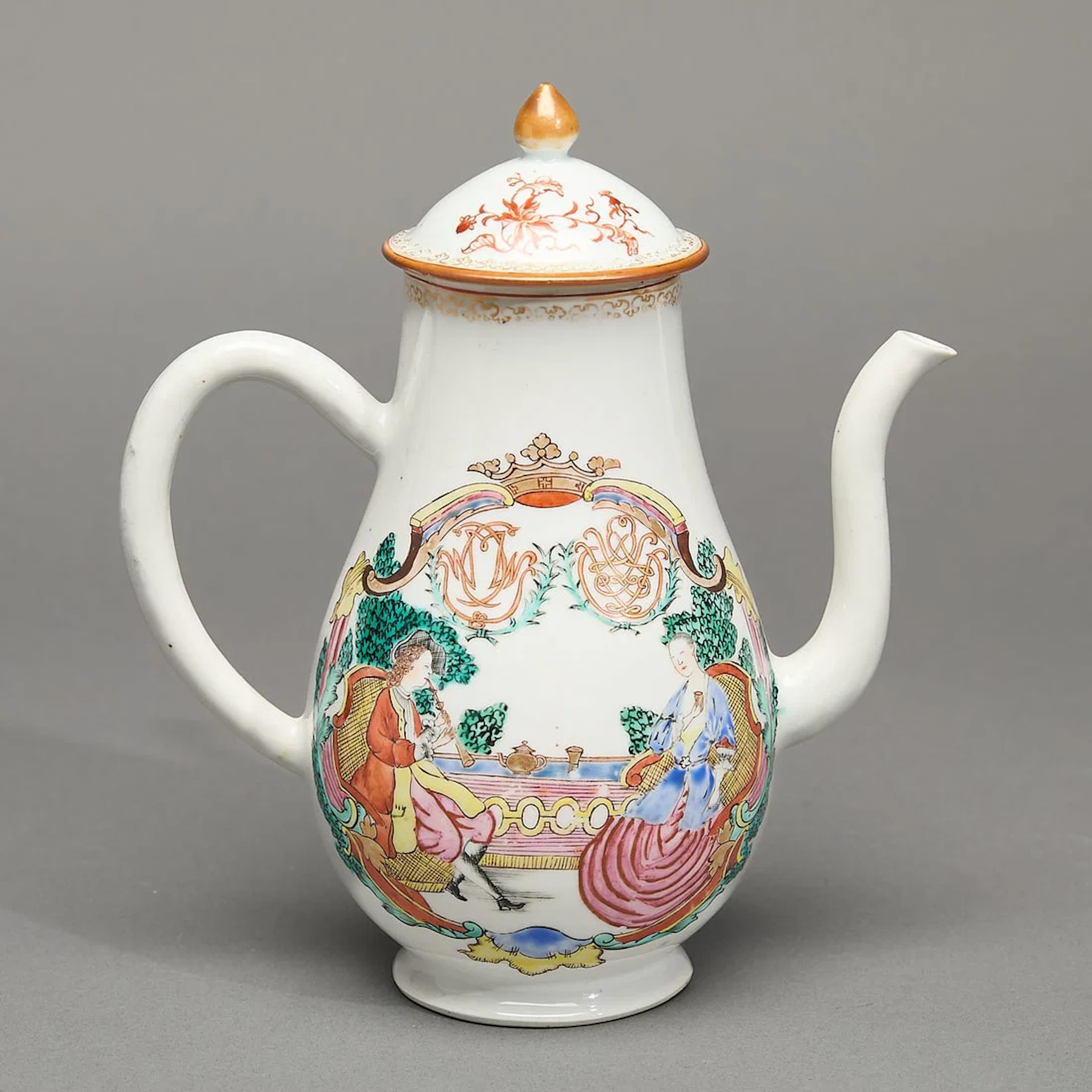 European Subject Marriage Coffee Pot