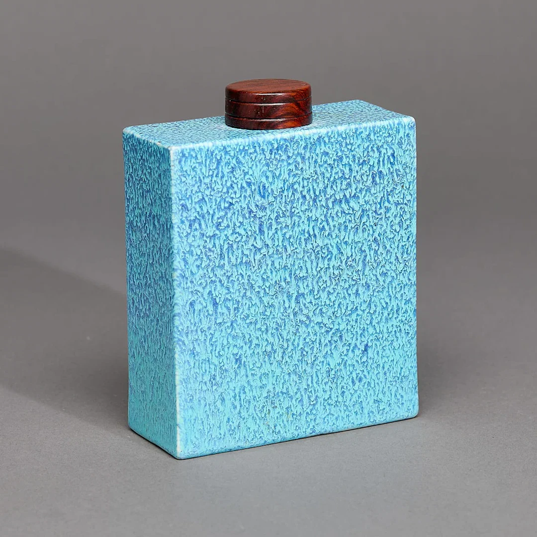 Chinese Porcelain Robin's Egg Blue Tea Caddy