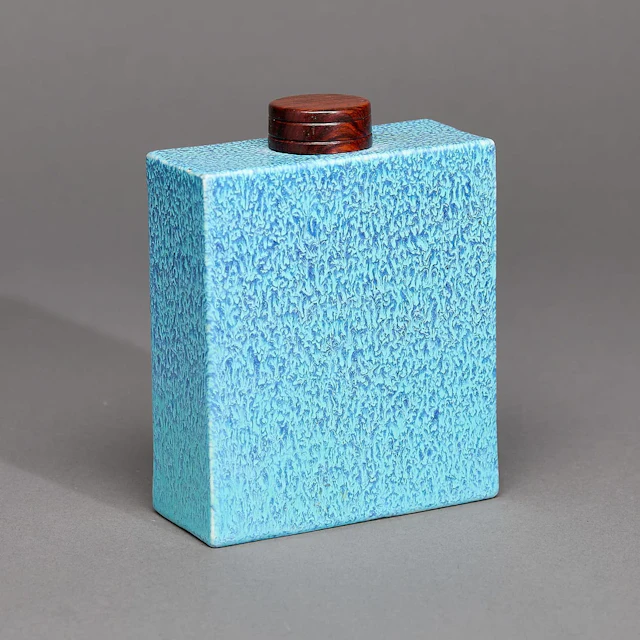 Chinese Porcelain Robin's Egg Blue Tea Caddy