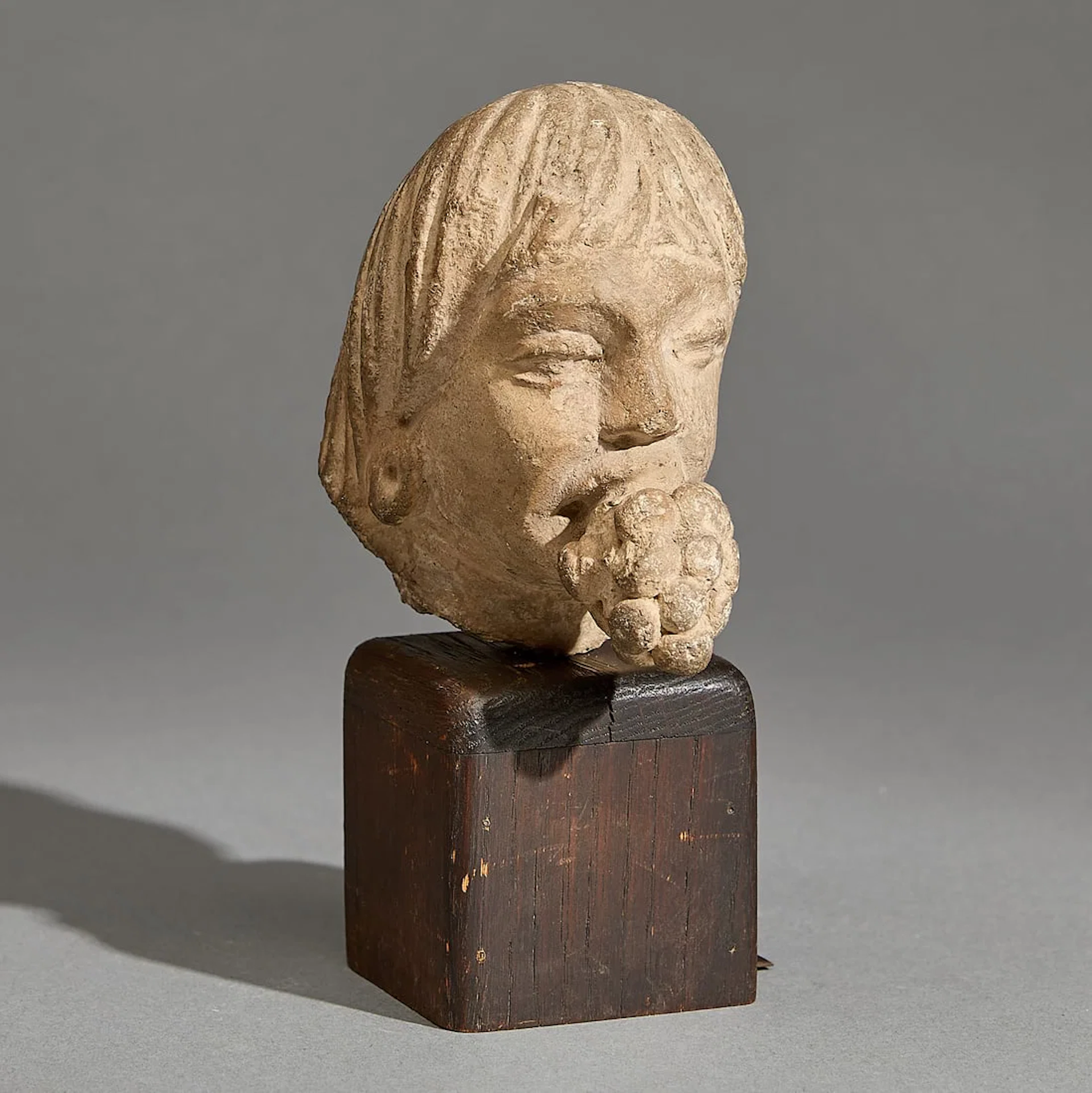 Ancient Gandharan Stucco Head of Youthful Figure