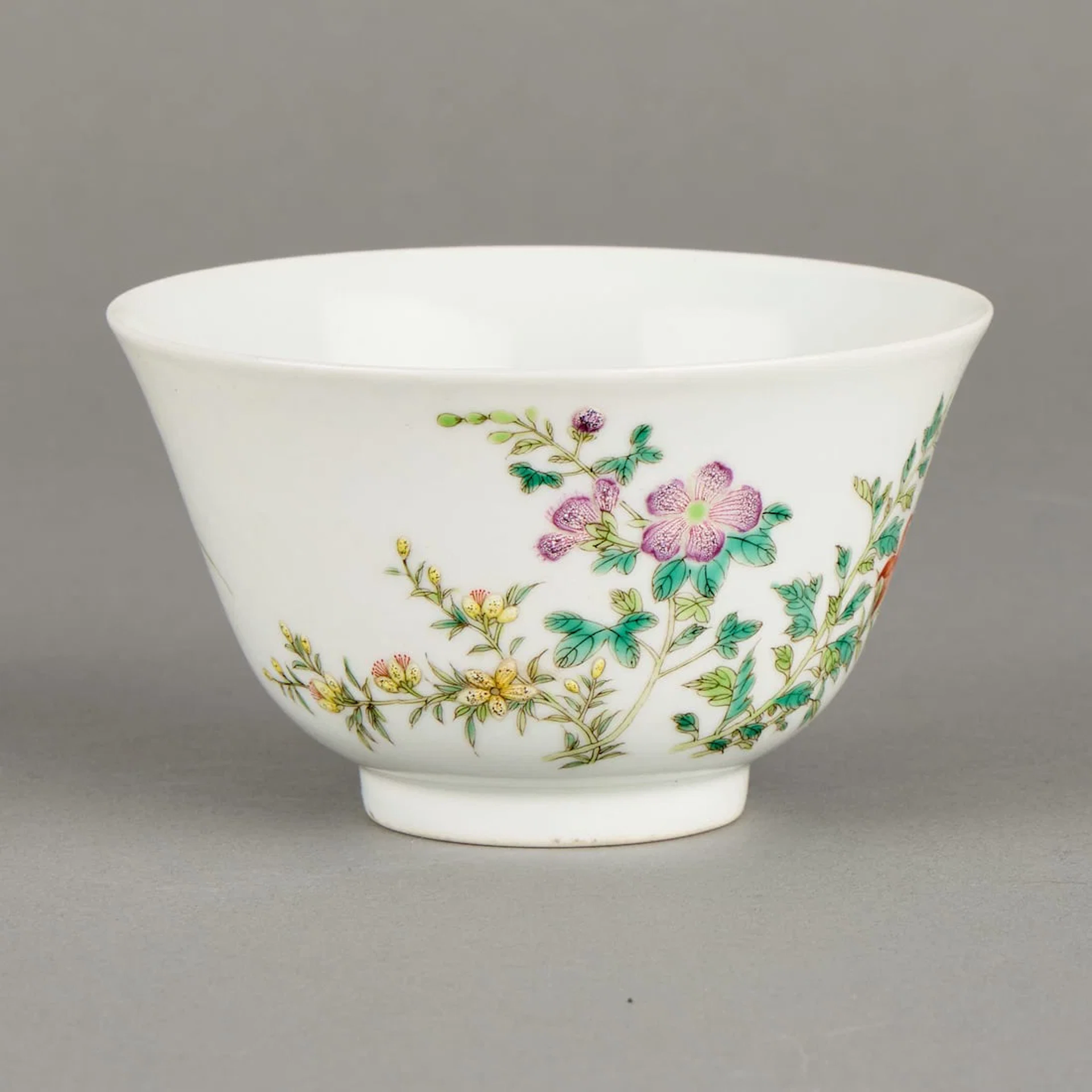 Chinese PRC Famille Rose Porcelain Peony Bowl