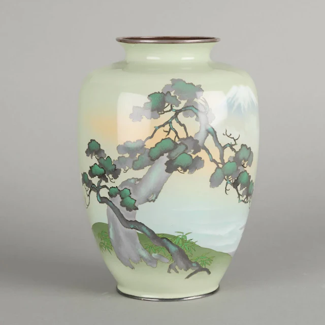 Japanese Meiji Cloisonne Landscape Vase