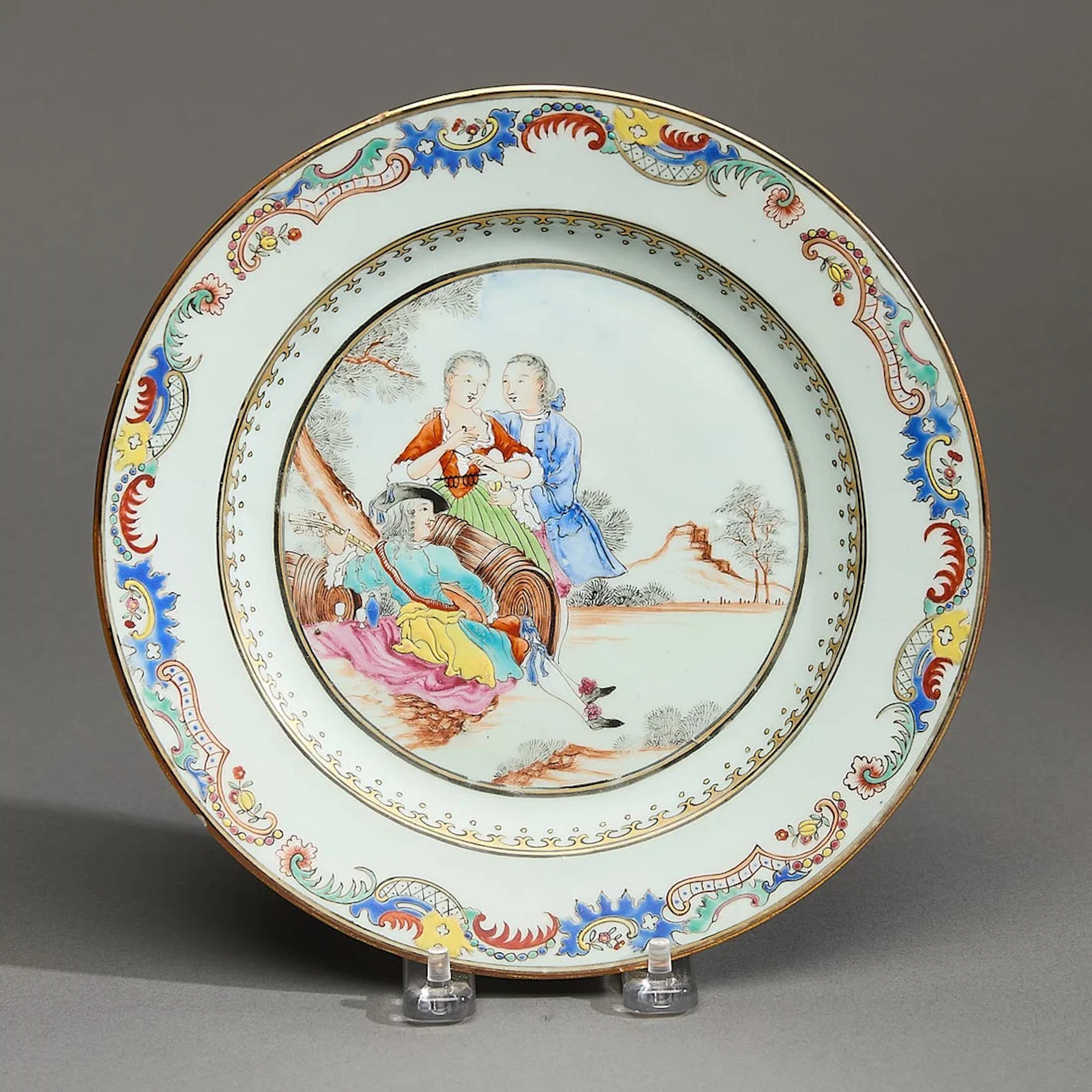 Famille Rose European Subject Plate
