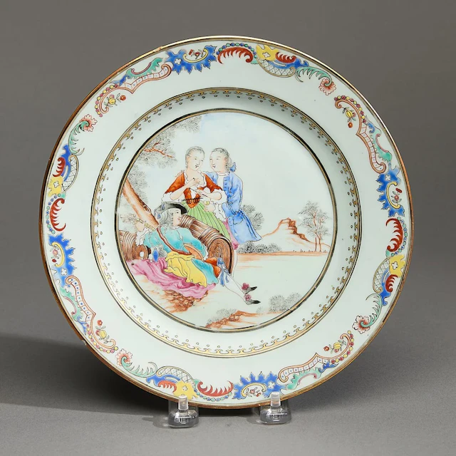 Famille Rose European Subject Plate