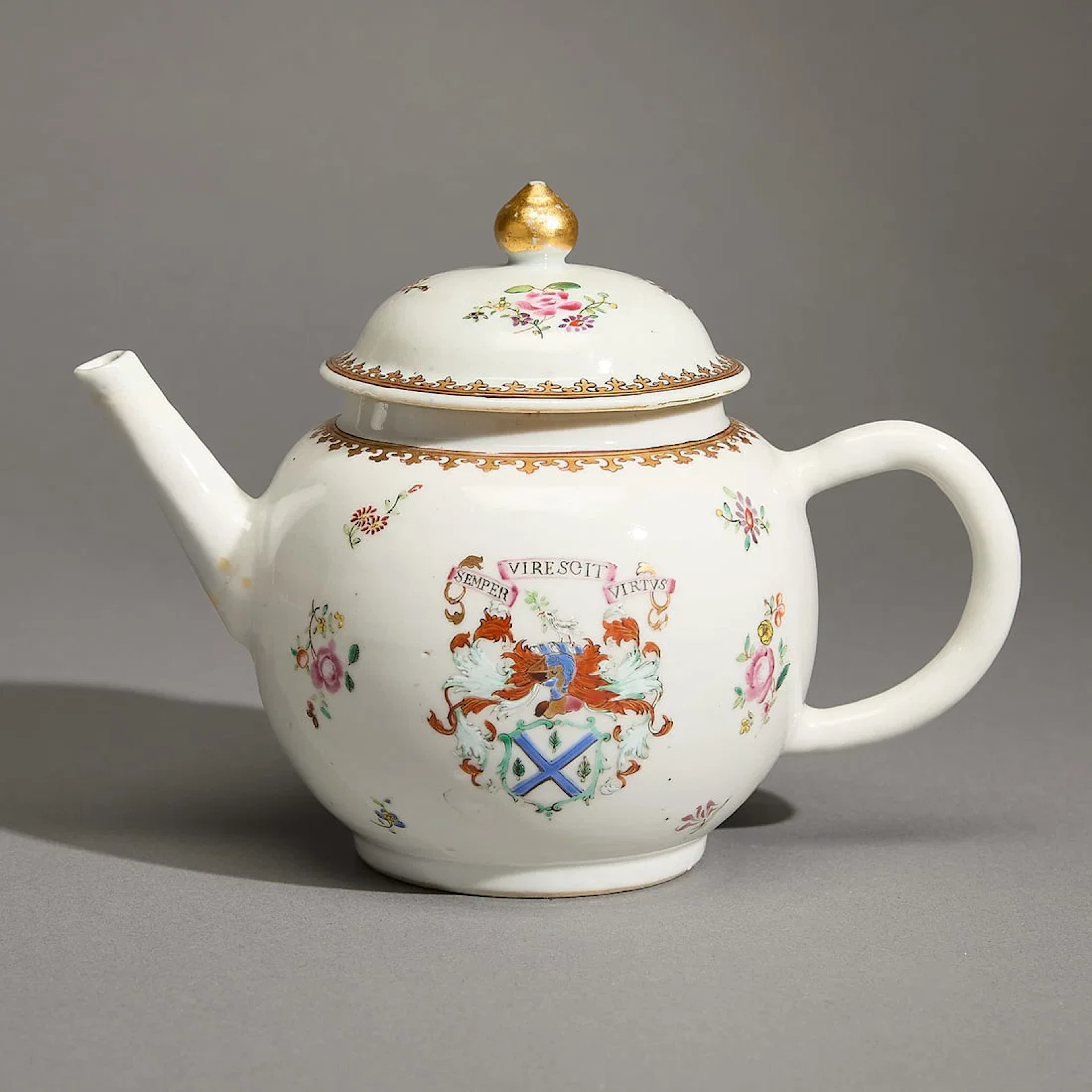 Famille Rose Armorial Teapot & Cover - Marshall