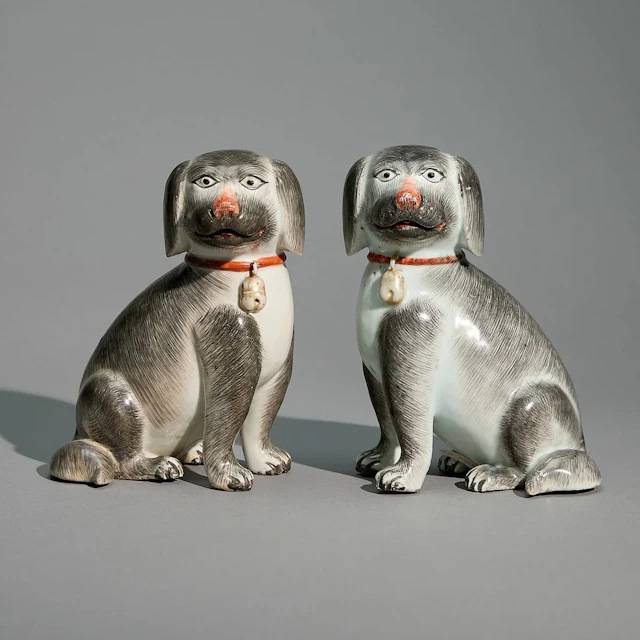 Pair of Qianlong Mirrored Dog Figures