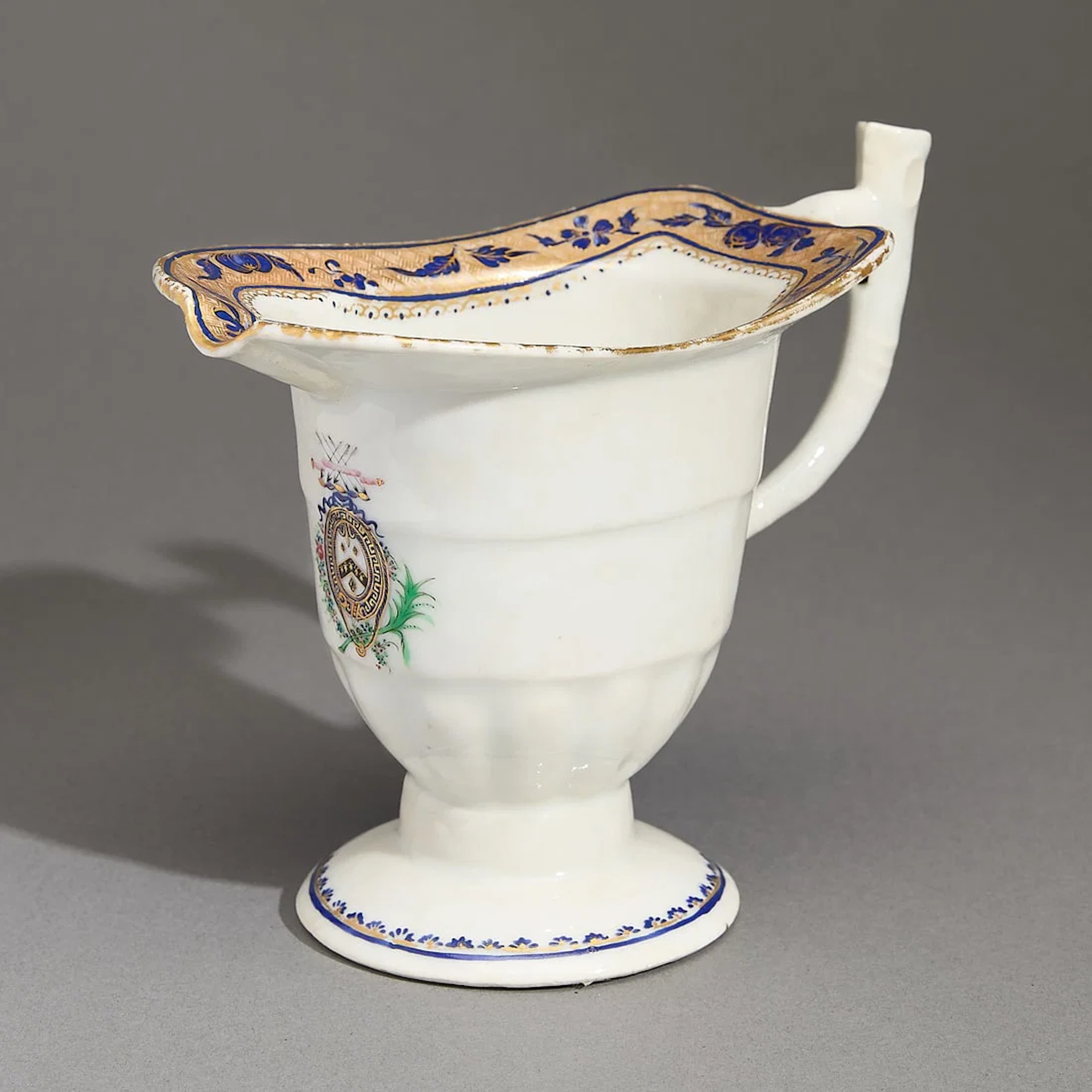 Chinese Export Armorial Helmet Cream Jug