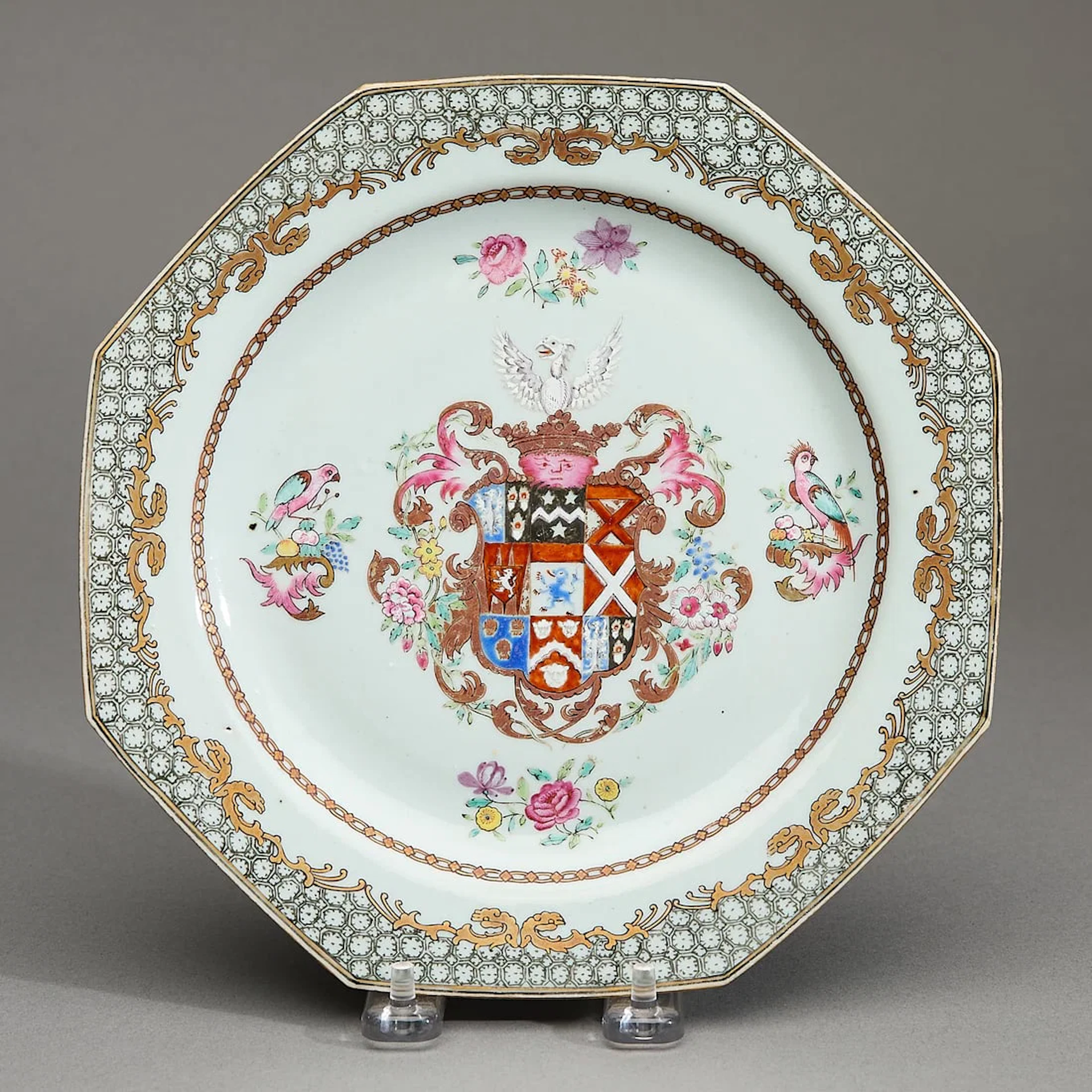 Chinese Export Octagonal Armorial Plate - Cotton