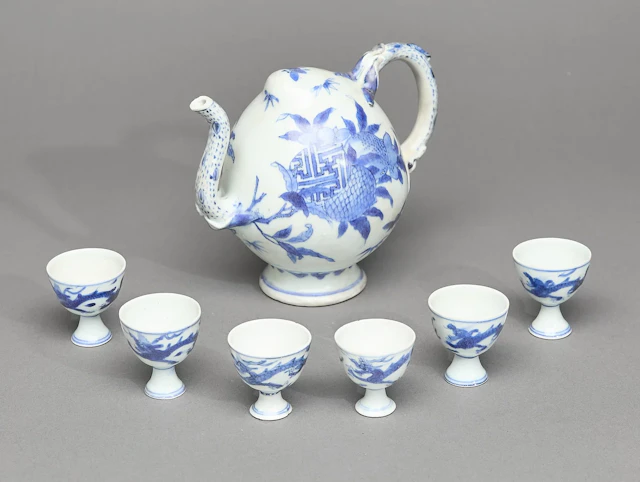 7 Pc Chinese Hatcher Shipwreck Porcelain Tea Set