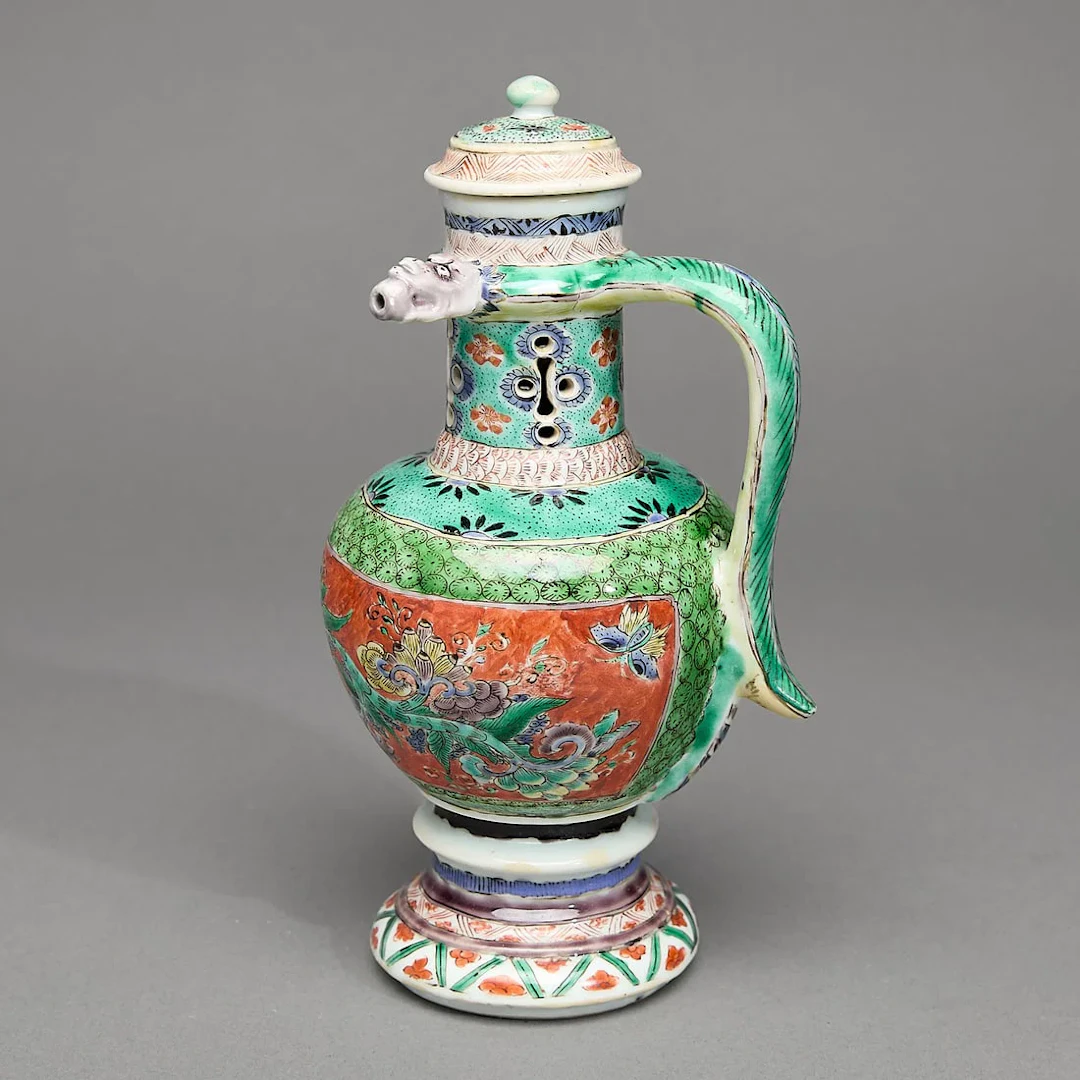 Rare Export Green-Ground Famille Verte Puzzle Jug