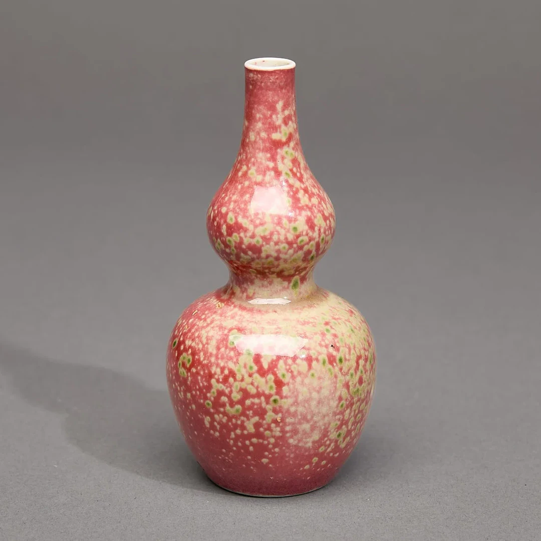 Chinese Qing Porcelain Huluping Peach Bloom Vase