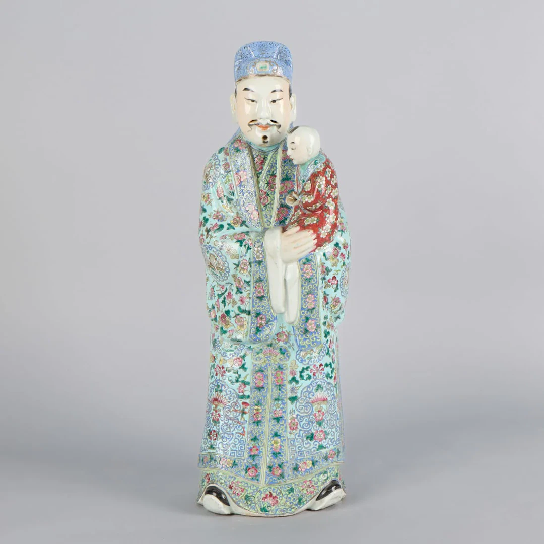 Chinese Famille Rose Porcelain Fuxing Figure