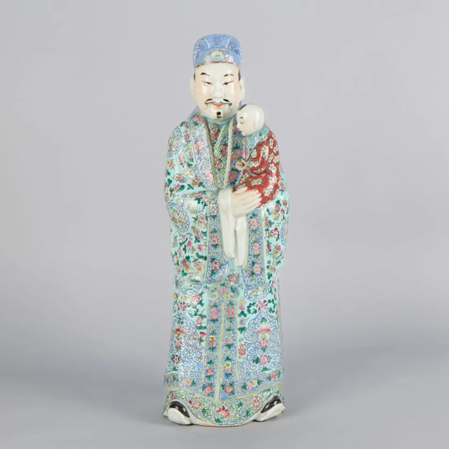 Chinese Famille Rose Porcelain Fuxing Figure