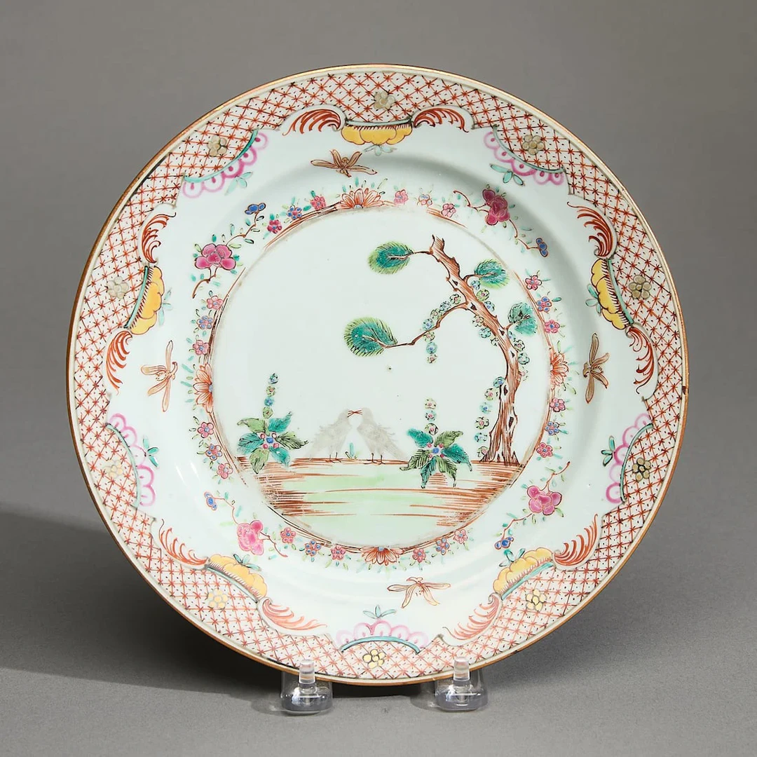 Unusual Chinese Export Valentine's Pattern Plate