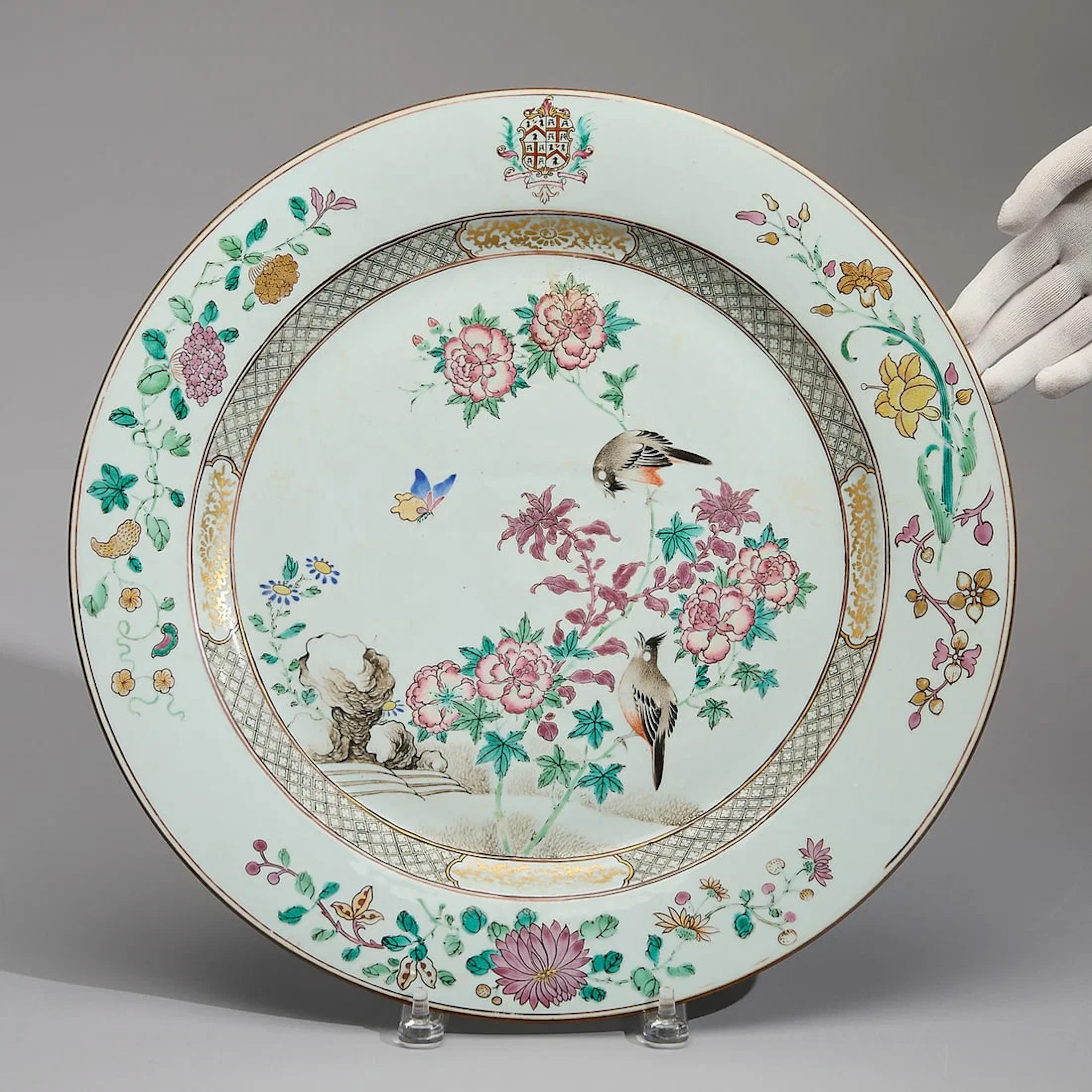 Famille Rose Armorial Charger - Topham/Bouchier