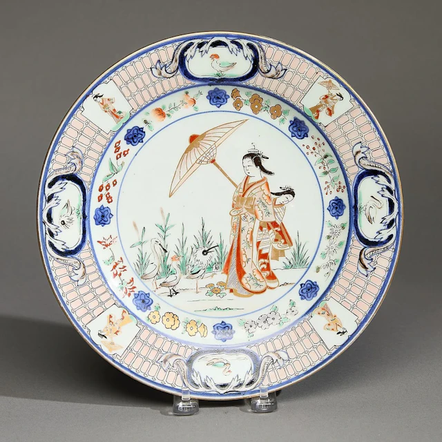 Arita Porcelain "La Dame au Parasol" Soup Plate