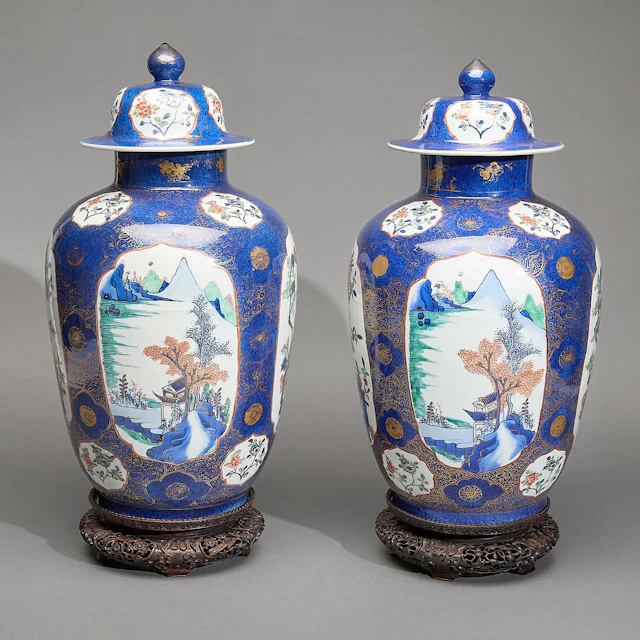 Pr Lrg Chinese Kangxi Famille Verte Porcelain Jars