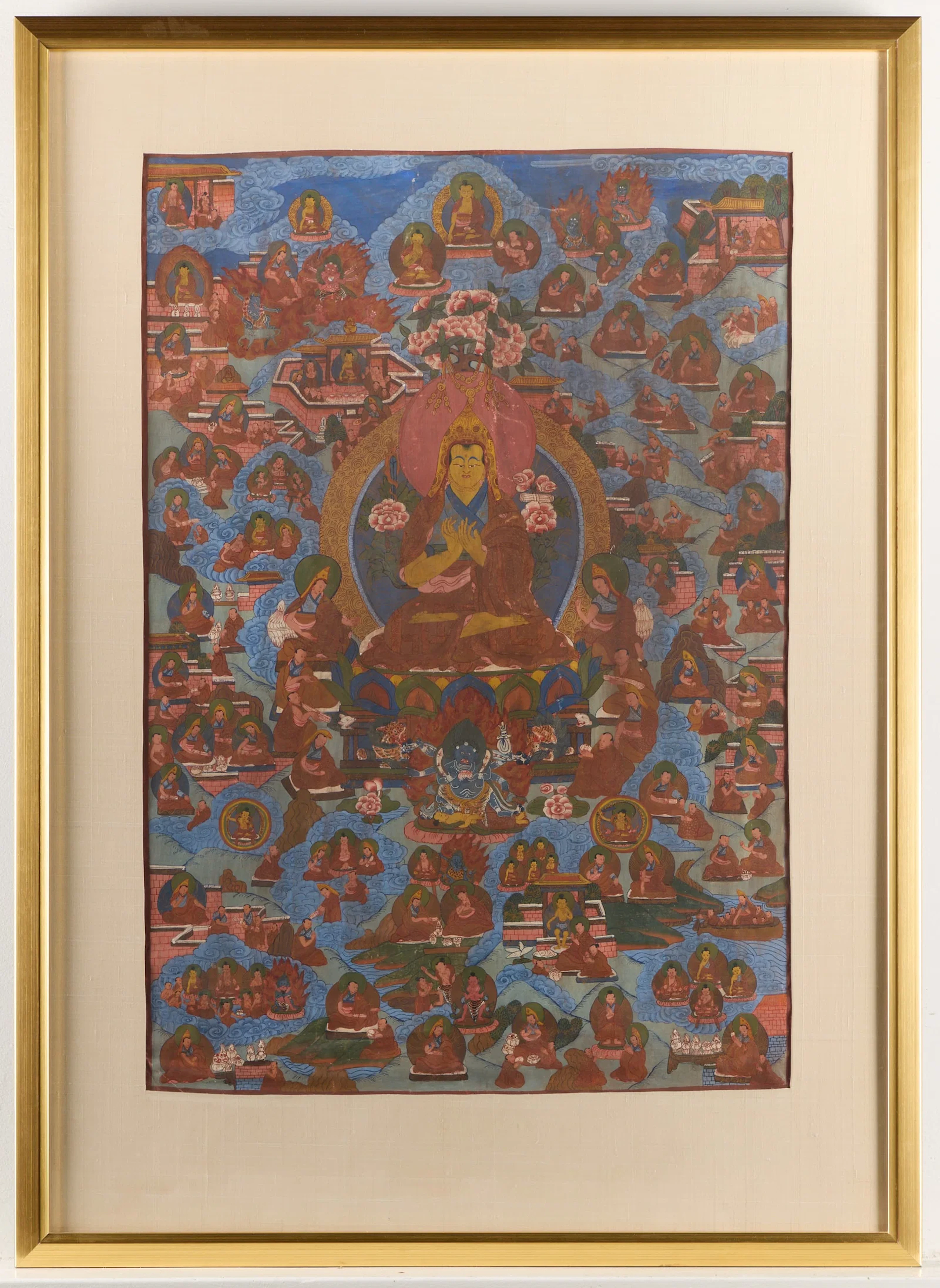 SE Asian Tibetan Buddhist Tsongkhapa Silk Thangka