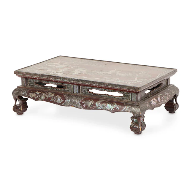 Chinese Lacquered MoP Inlay Kang Low Table