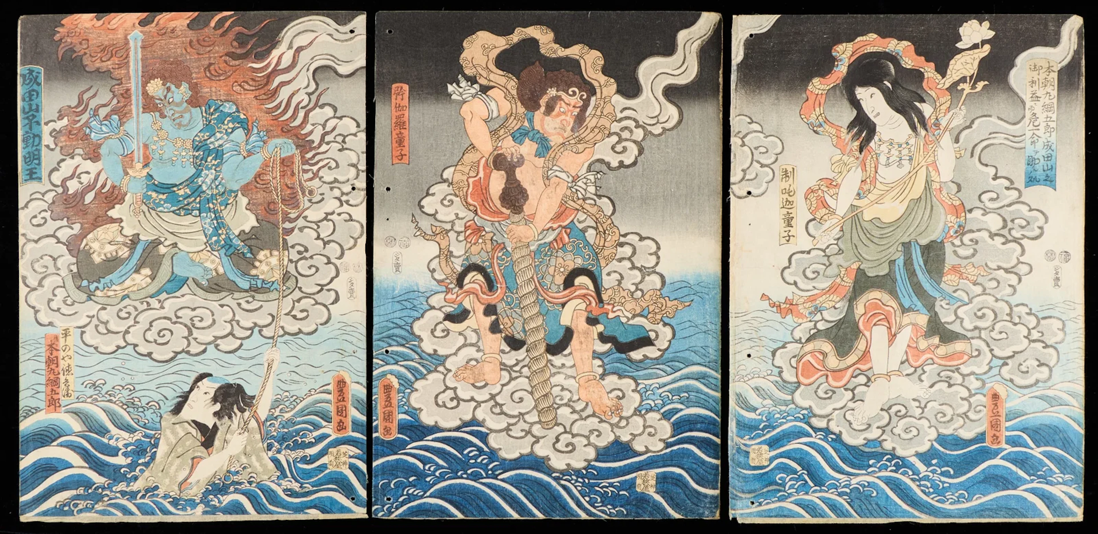 Utagawa Kunisada Honchomaru Tsunagoro Rescue Print