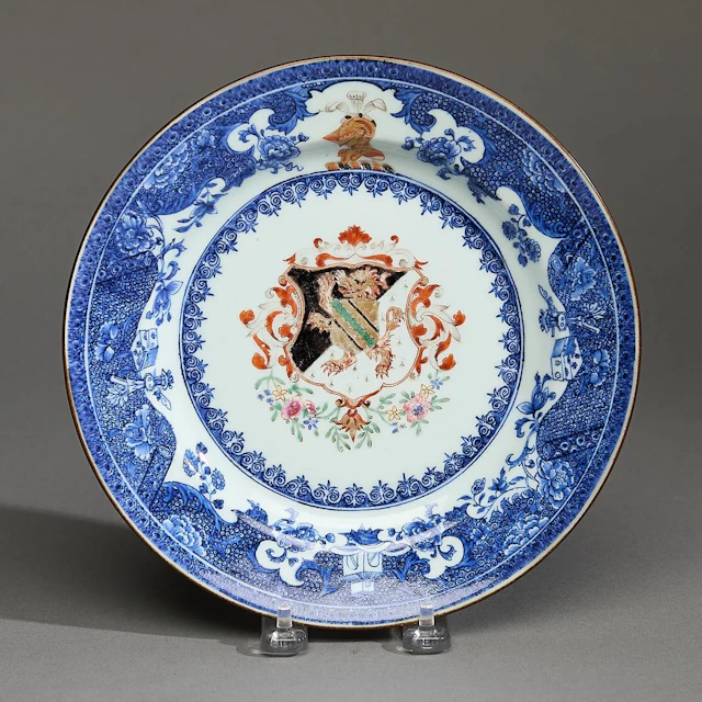 Chinese Export Armorial Plate - Edwards