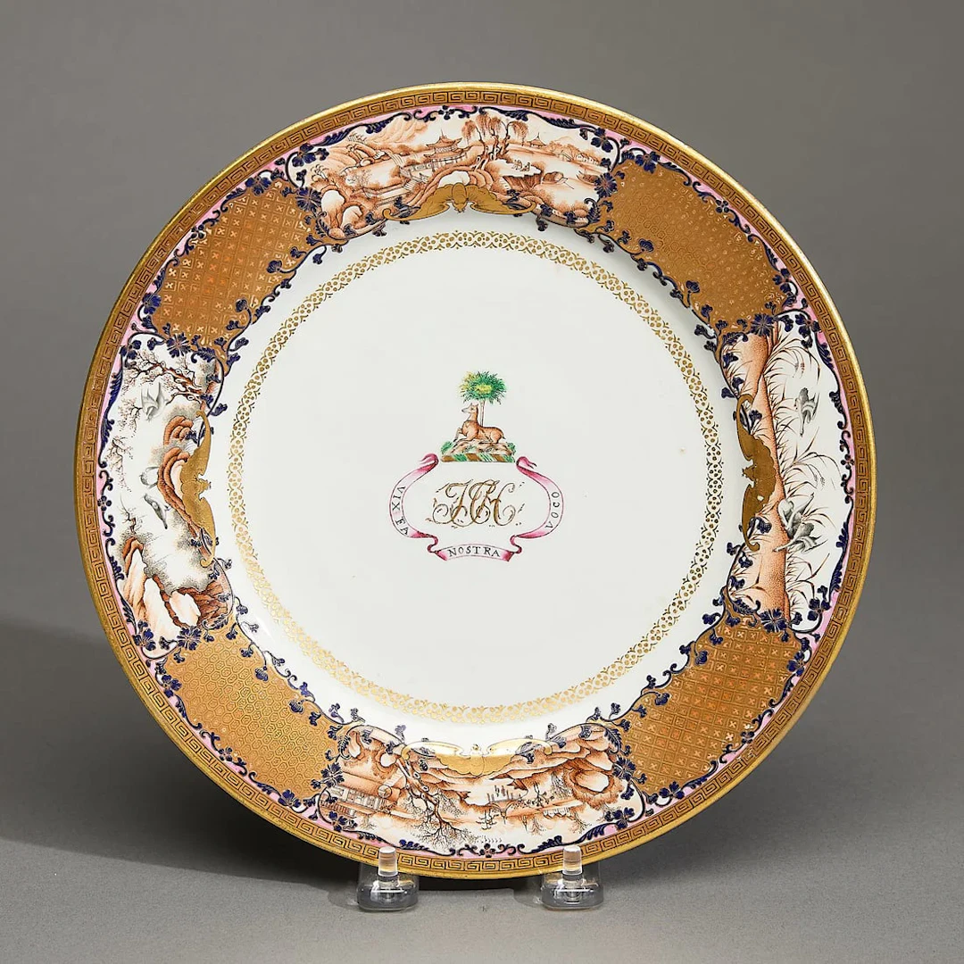 Chinese Export Armorial Plate - Hussey