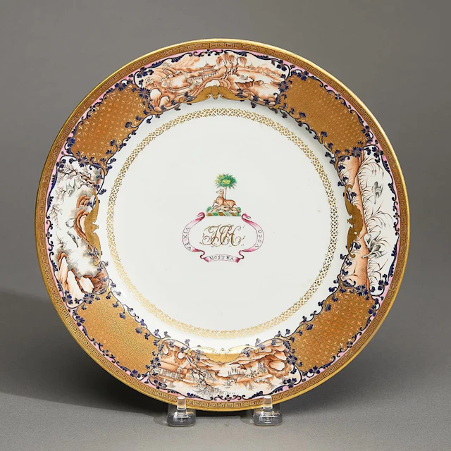 Chinese Export Armorial Plate - Hussey