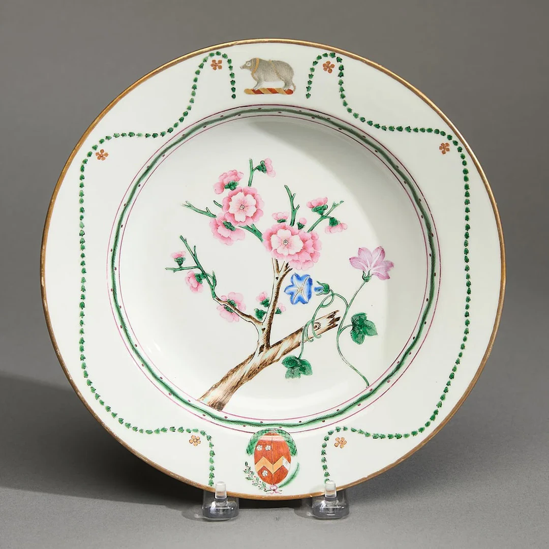 Famille Rose Armorial Soup Plate - Chambers/Wilton