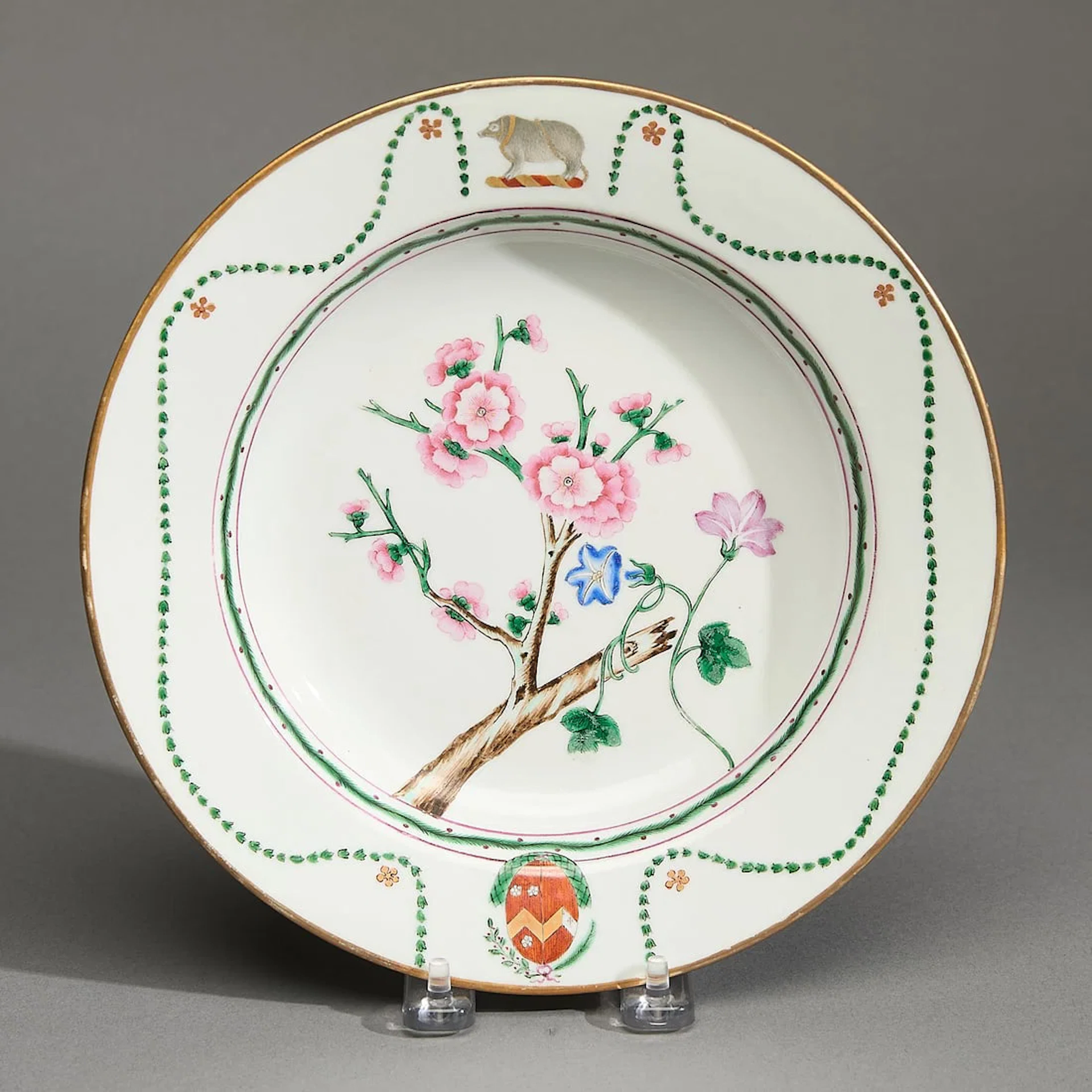 Famille Rose Armorial Soup Plate - Chambers/Wilton