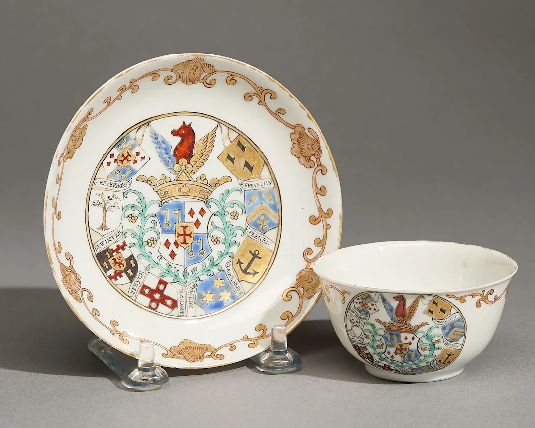 Van Reverhorst Armorial Tea Bowl & Saucer