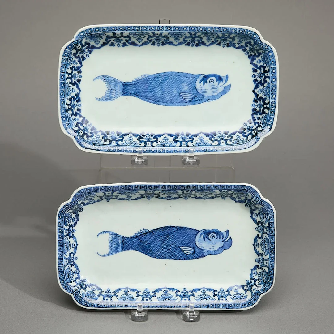 Pair of Dutch Market Herring Dishes