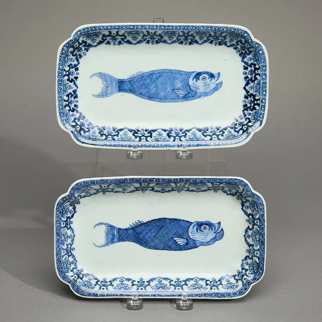 Pair of Dutch Market Herring Dishes