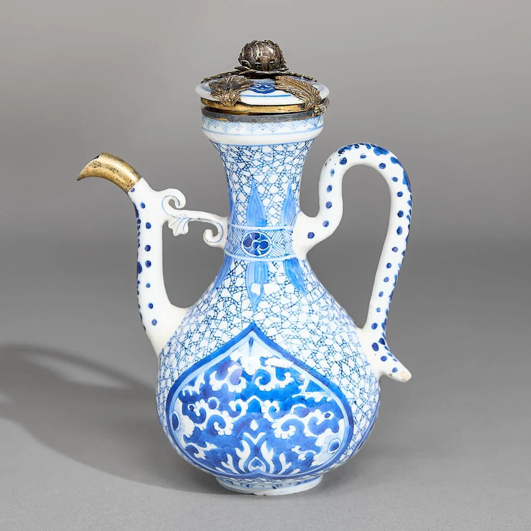 Chinese Export Silver-Mounted Persian Ewer