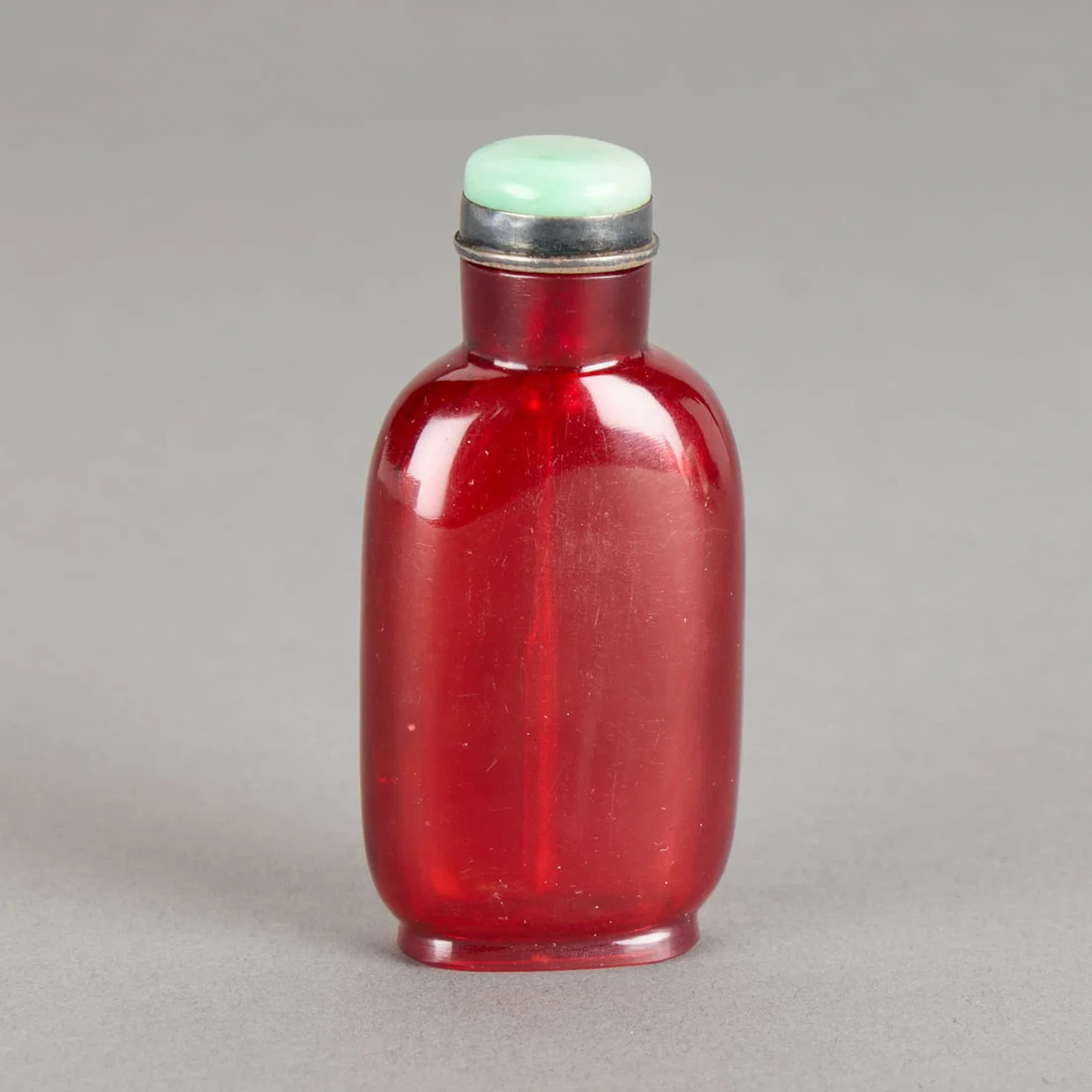 19th c. Chinese Ruby-Red Peking Glass Snuff Bottle