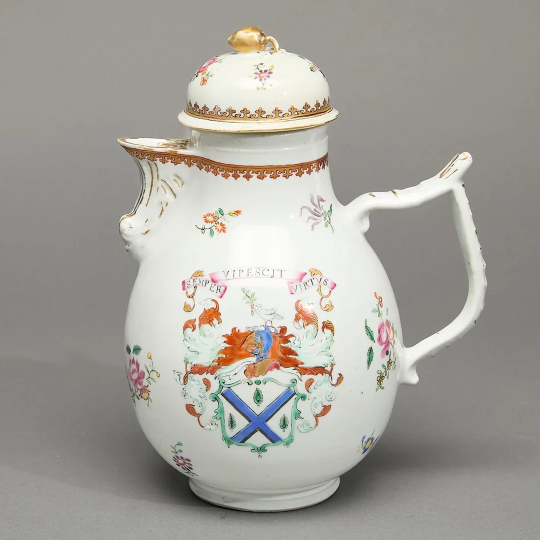 Chinese Export Armorial Jug & Cover - Marshall
