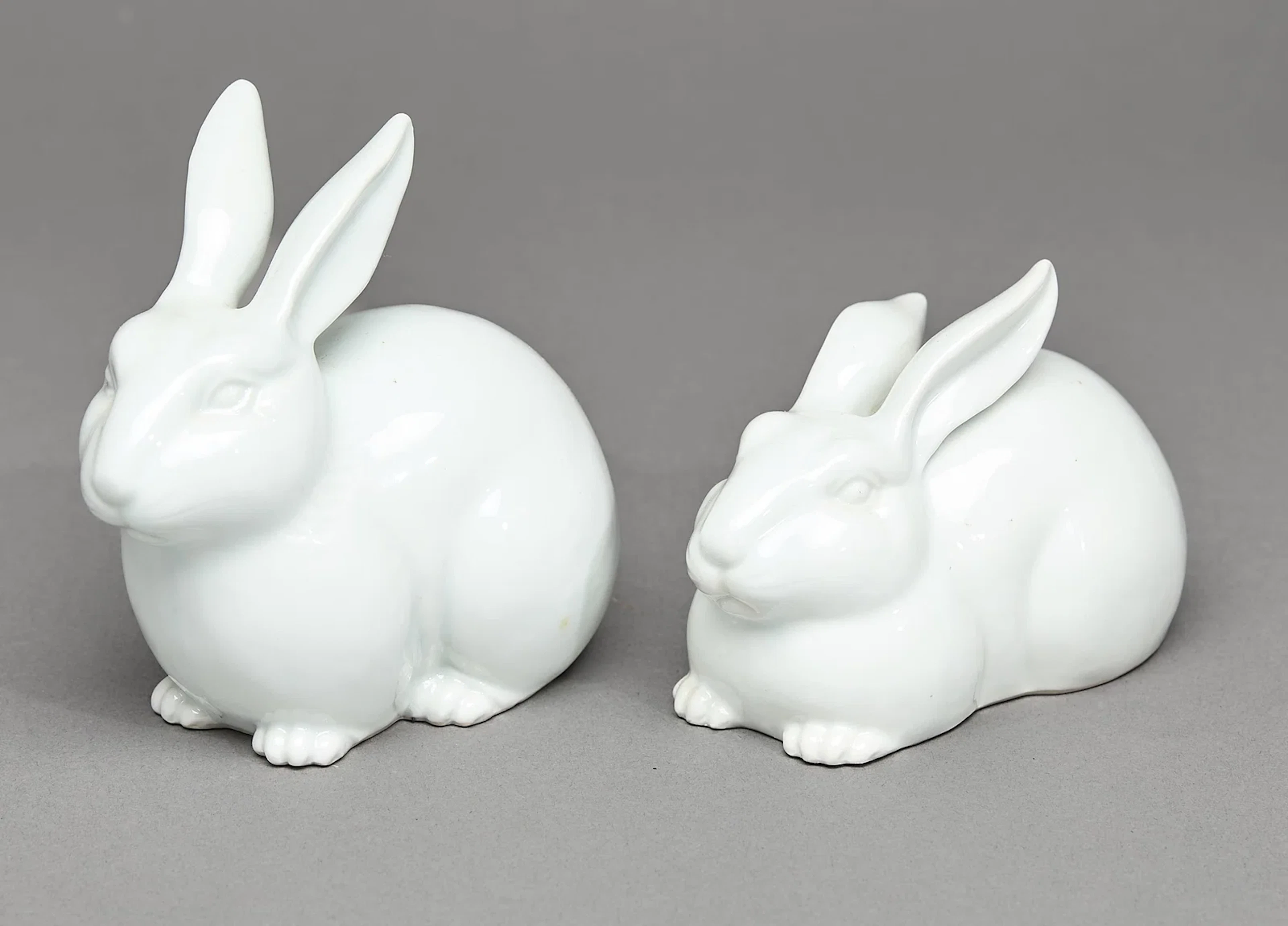 Pr Japanese Edo Kutani Porcelain Rabbit Figures
