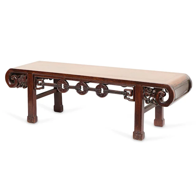 20th c. Chinese Carved Hardwood Altar Low Table