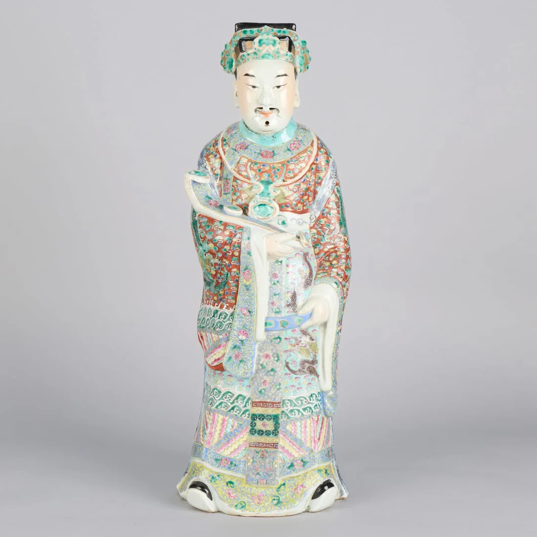Chinese Famille Rose Porcelain Lu Xing Figure