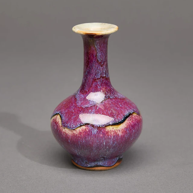Chinese Qing Porcelain Yuhuchunping Flambe Vase