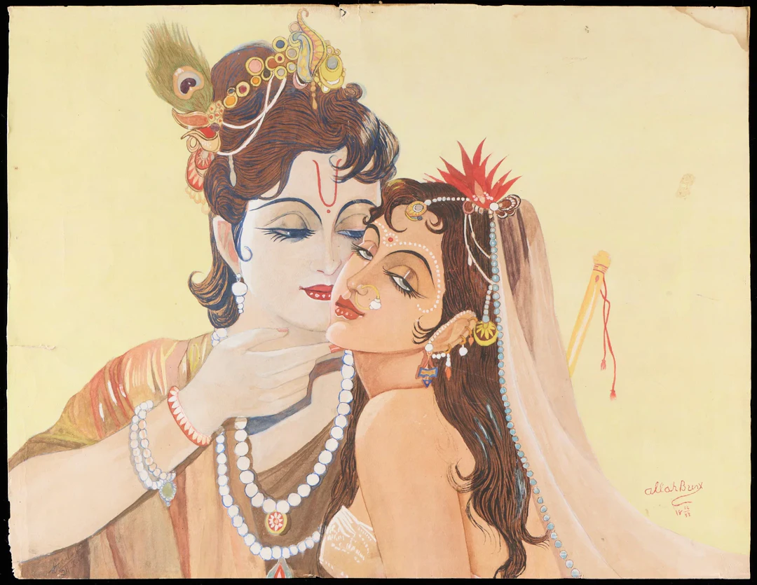 Attr. Ustad Allah Bux Deities Watercolor Painting