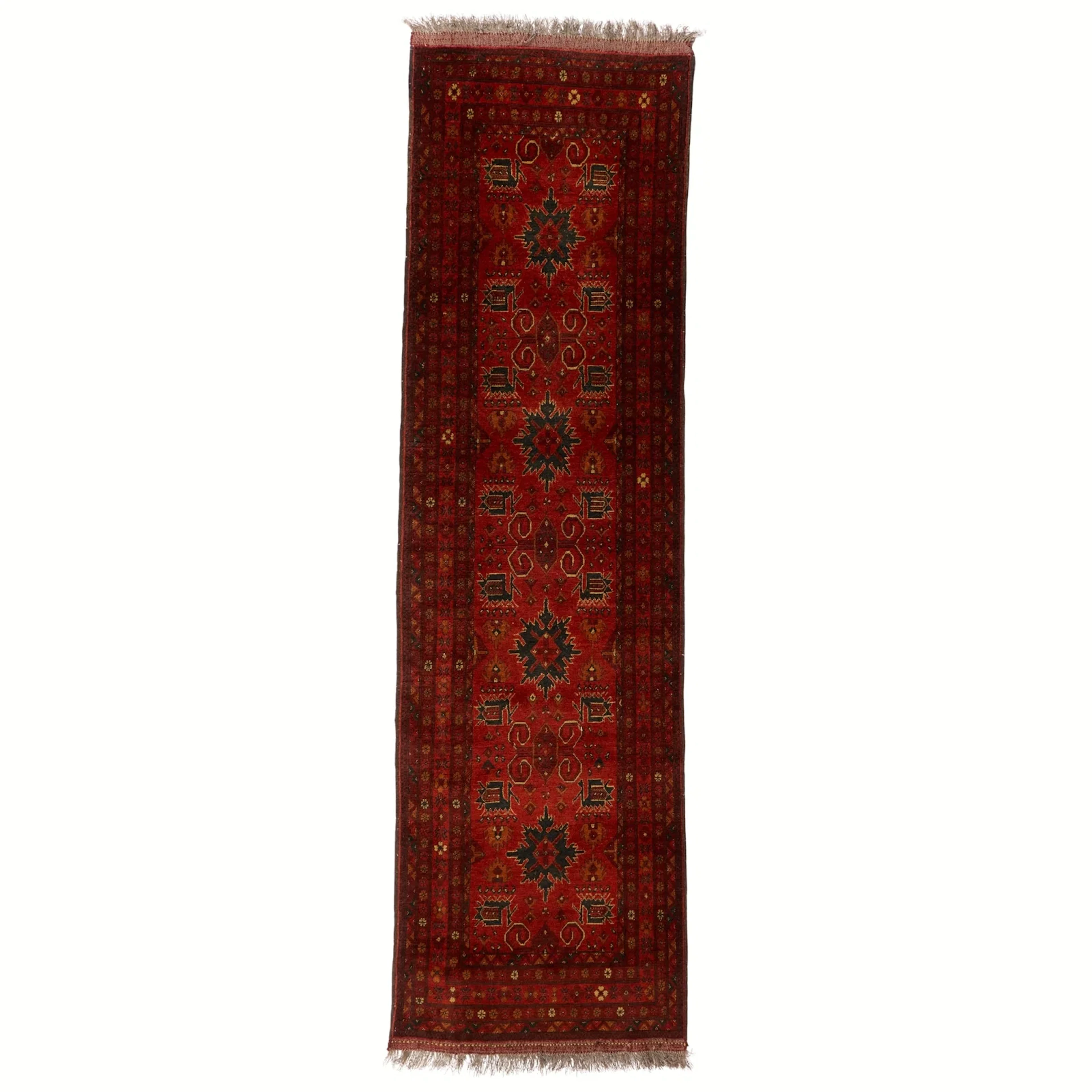 Pakistan Tribal Wool Bokhara Runner Rug 9'4"x2'8"