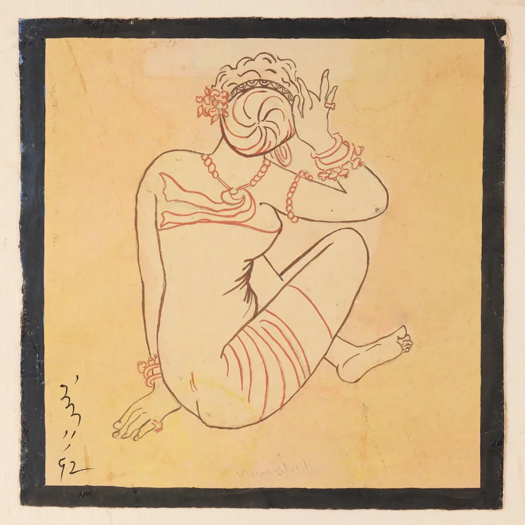 Attr. Nandalal Bose Nude Watercolor Painting
