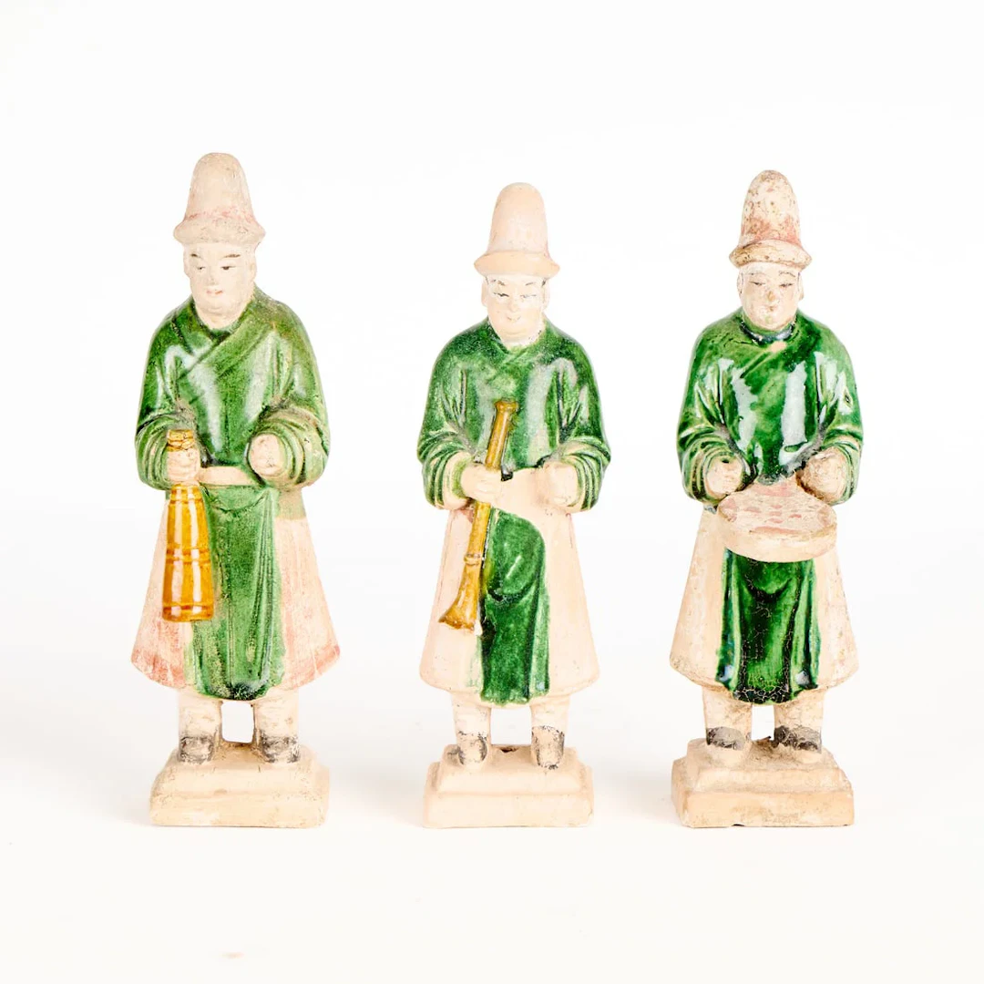 3 Chinese Han or Tang Style Sancai Pottery Figures