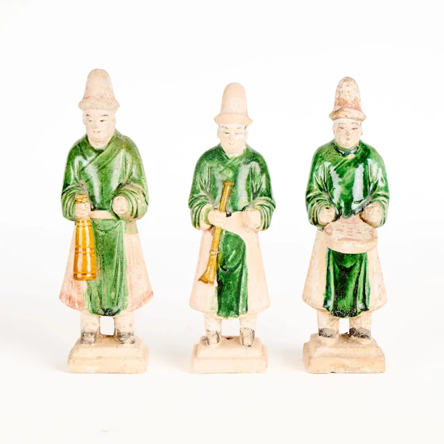 3 Chinese Han or Tang Style Sancai Pottery Figures