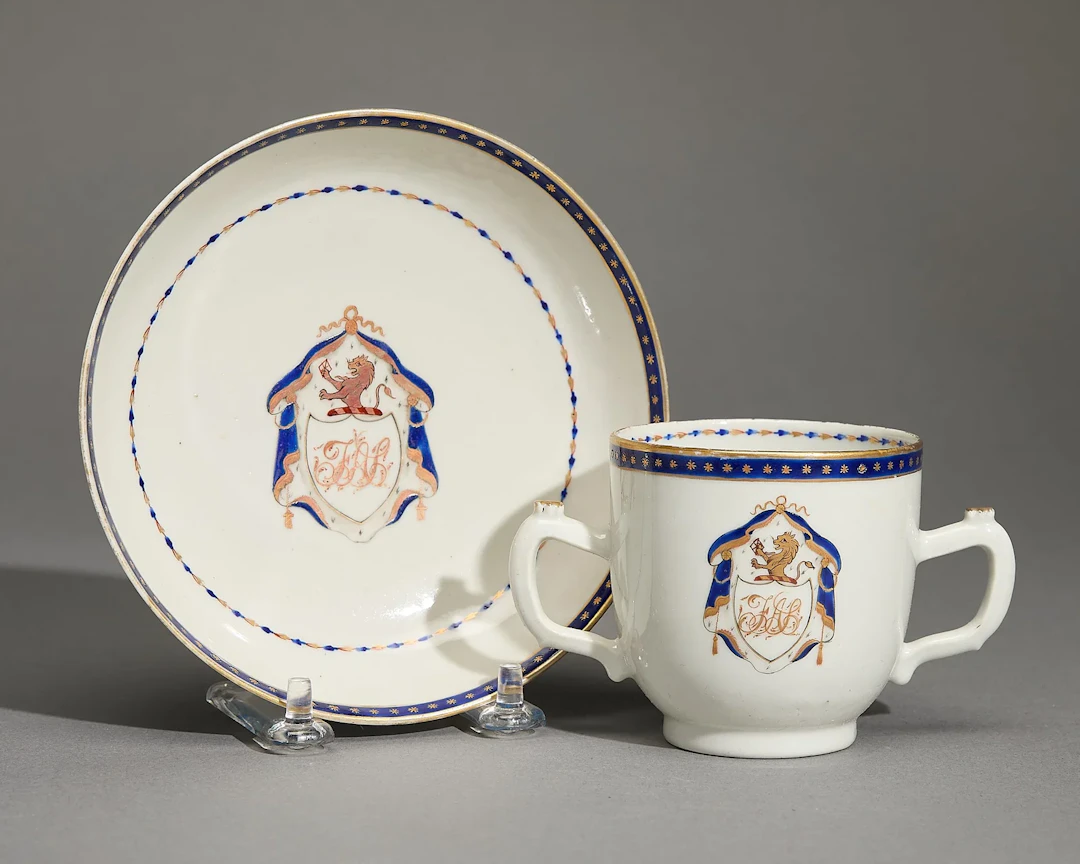 Armorial American Market Cup & Saucer