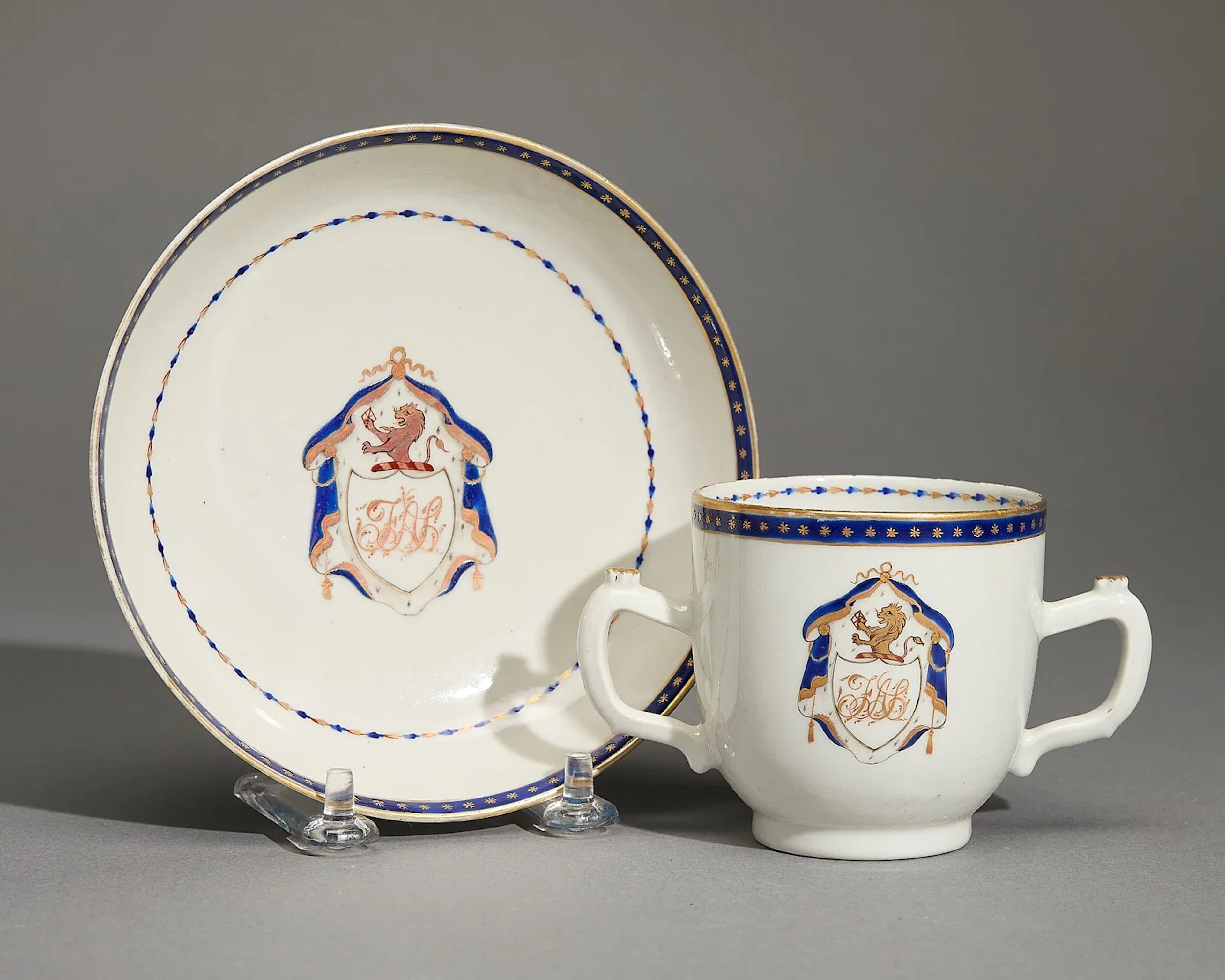 Armorial American Market Cup & Saucer
