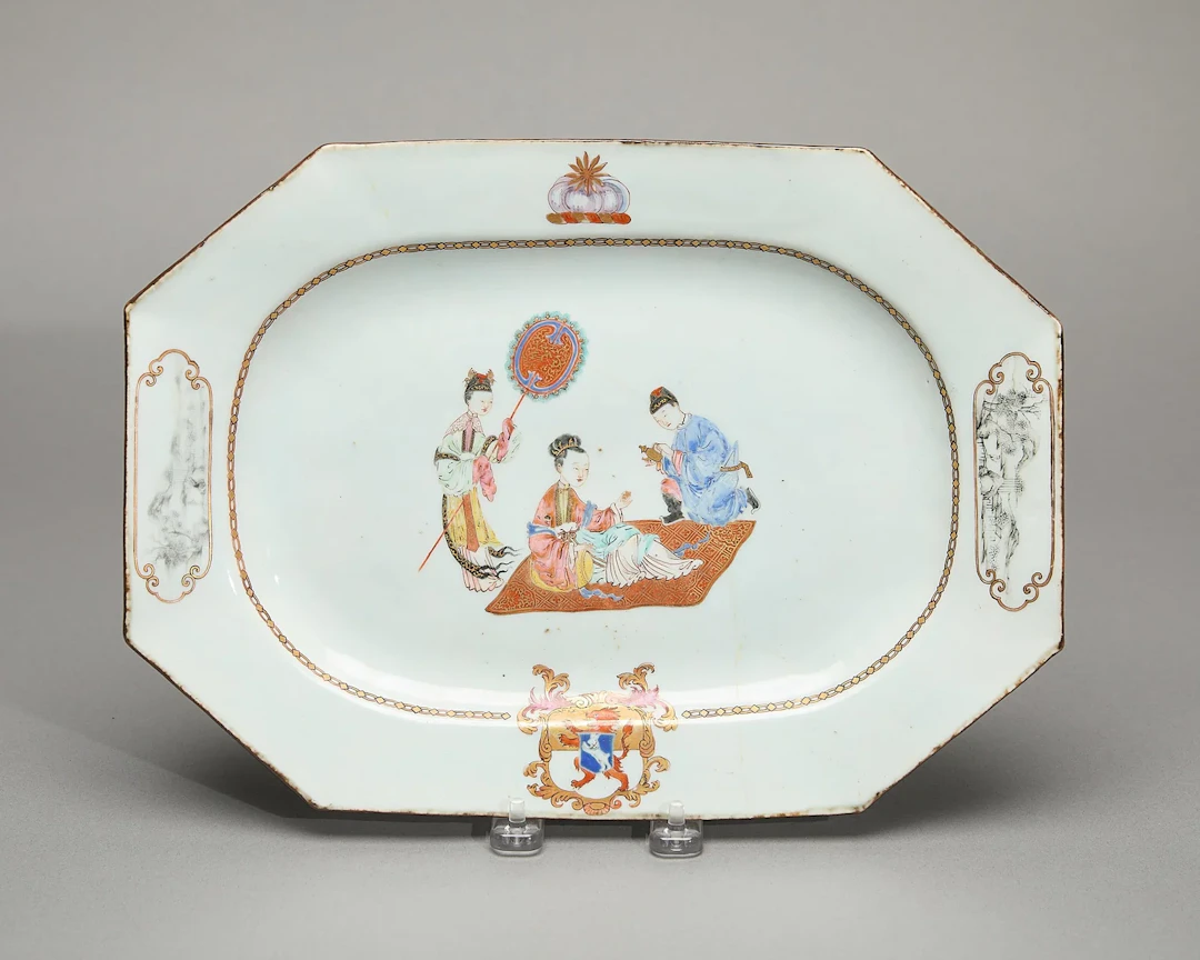 Export Octagonal Armorial Platter - Powell/Cleland