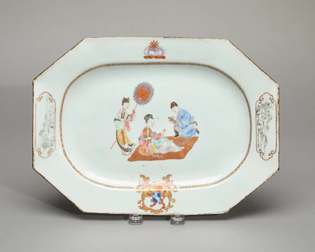 Export Octagonal Armorial Platter - Powell/Cleland